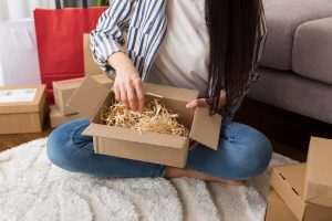 Home embalagem objetos